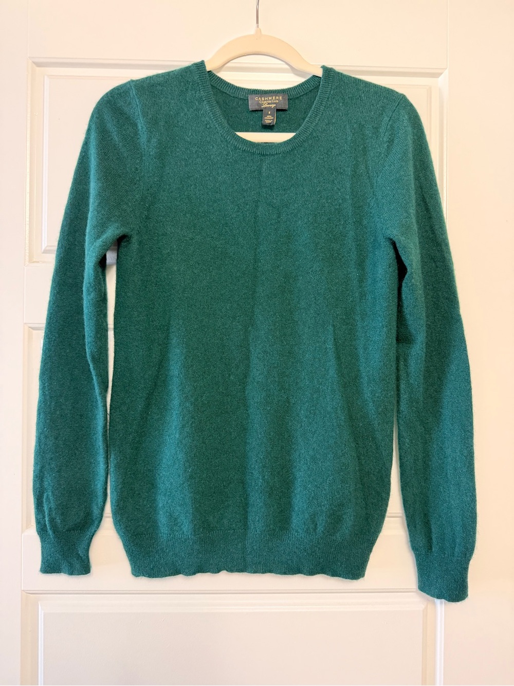 Charter Club Teal Crewneck Cashmere Sweater